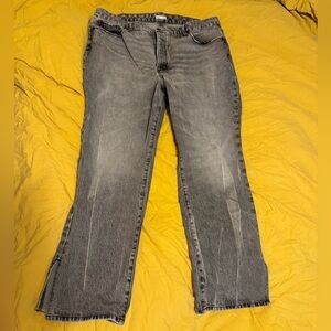 Good American Gray Straight Leg Jeans